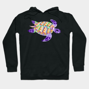 kawaii mexican caguama turtle in ecopop summer in magical totonac patterns Hoodie